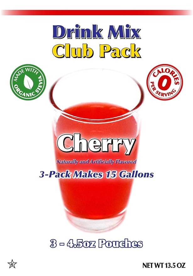 GramZero Cherry Zero Calorie Sugar Free Drink Mix Great For Nutrition Club Loaded Teas Stevia Sweetened