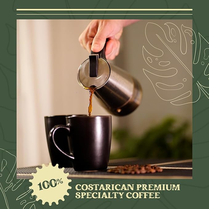 Kwiso Coffee Classic Tarrazu Costa Rica Single Origin 100% Arabica – Medium Roast Ground Gourmet Specialty Coffee 17.6 oz