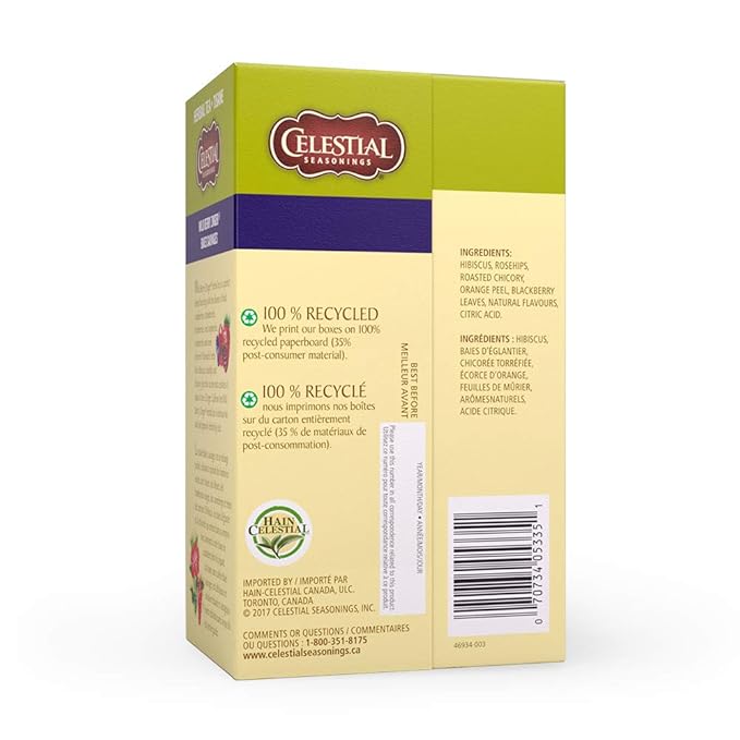 Celestial Seasonings Herb Tea Wild Berry Zinger 20-count (Pack of 6)