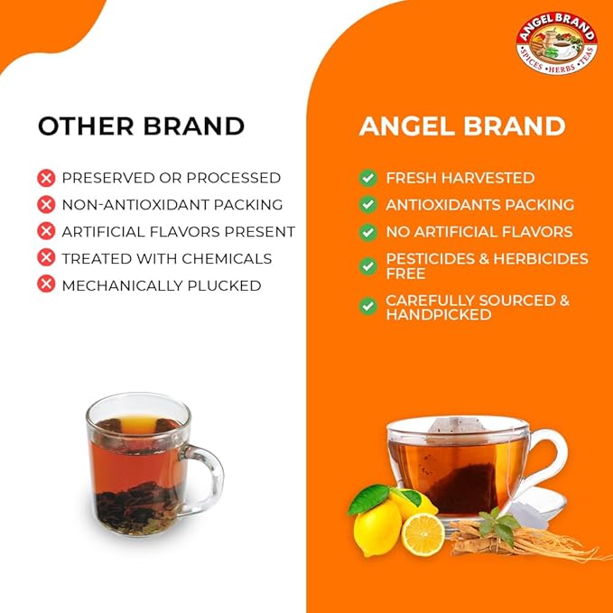 Angel Brand Green Tea with Ginseng Tea Bags 25 Bags per Box Pack of 3 Traditional Green Tea Blend with Ginseng Root Smooth Balanced Flavor