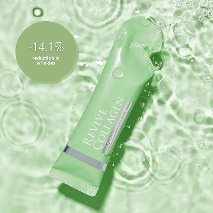 Revive Collagen 2500mg Plant Based Vegan Collagen with Added Vitamin B C D &amp E - Raspberry Flavor (14 Days)