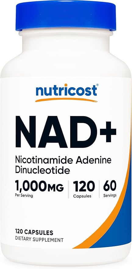 Nutricost NAD+ Supplement 1000mg per Serving120 Capsules (Nicotinamide Adenine Dinucleotide) - 60 Servings Gluten-Free Vegan