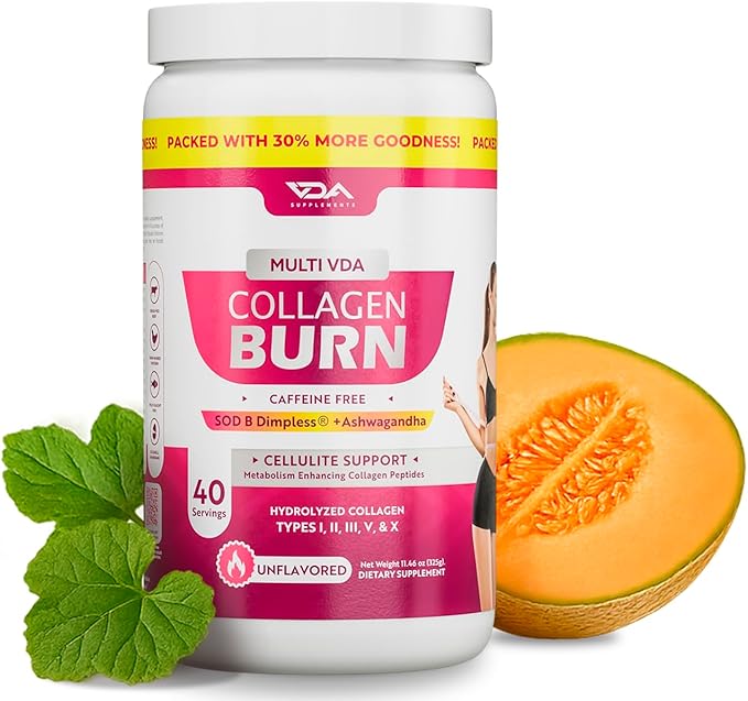 Hydrolyzed Collagen Powder for Weight Loss - Burn Ultimate Beauty Complex Multi Peptides Powder for Women with Types I II III V and X for Fat Burning Support Unflavored 40 Servings