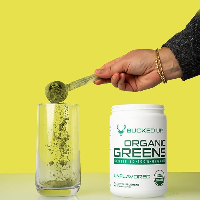 Greens Superfood Powder Unflavored | 8 Most Essential Mixed Greens | Certified 100% Organic | Chlorella Spinach Kale Spirulina Alfalfa Broccoli Wheat Grass &amp Barley Grass | 30 SERV | 9.52 O