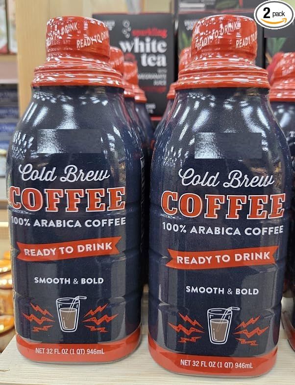 Trader Joe Cold Brew 100% Arabica Coffee Smooth &amp Bold 32fl oz 946ml (Two Bottles)