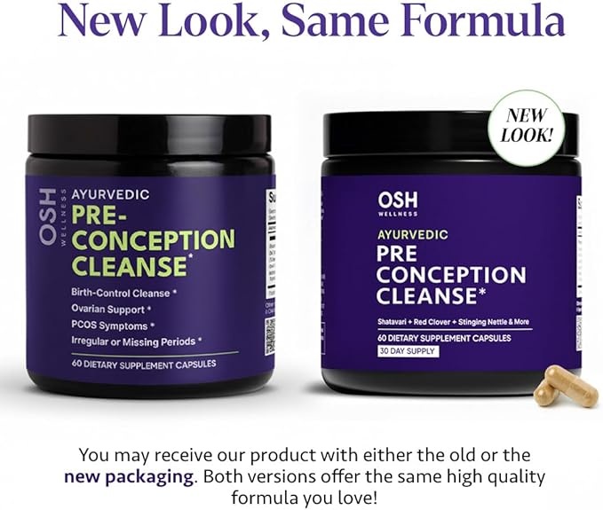 Ayurvedic Preconception Cleanse | Ovarian &amp Uterus Cleanse for Hormonal Balance | TTC Support | PCOS Supplements | Cycle Regularity | with Stinging Nettle Red Clover and more | 30 Servings