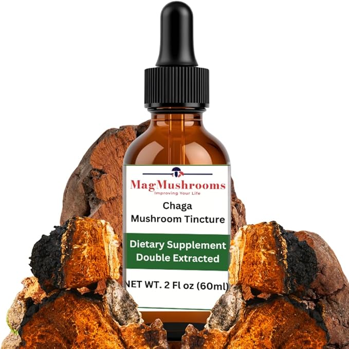 MagMushroom Chaga Mushroom Extract Liquid Tincture Daily Supplement Double Extracted for Maximum Potency 2 Fl. oz. 60 Daily doses