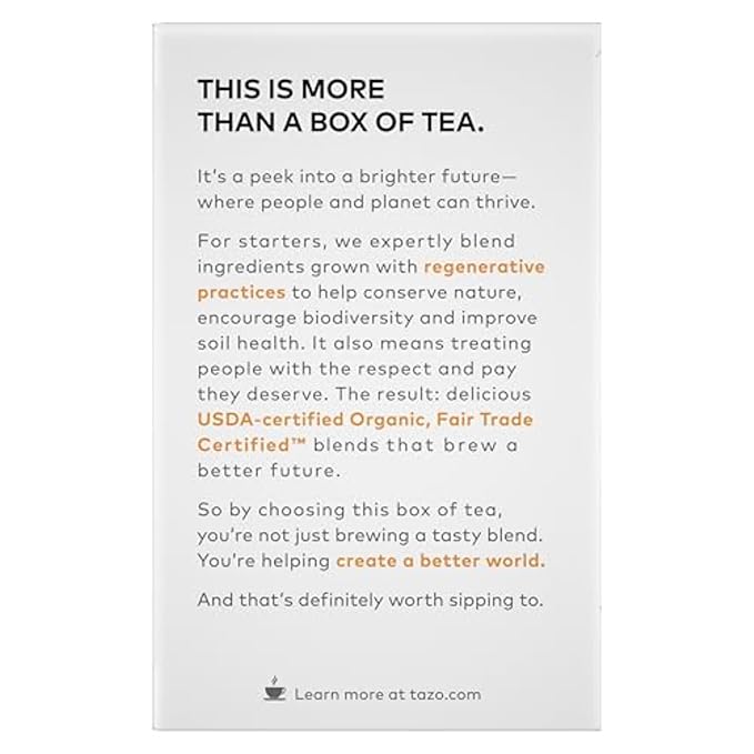 TAZO Organic Chai Black Tea BagsBlend of Black TeasGingerCinnamonBlack-Pepper &amp Cardamom192 Total Tea Bags (16ct)(Pack of 12)