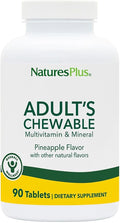 NaturesPlus Adult's Chewable Pineapple Flavor - 90 Tablets - Multivitamin &amp Mineral - Vegan Gluten Free - 90 Servings