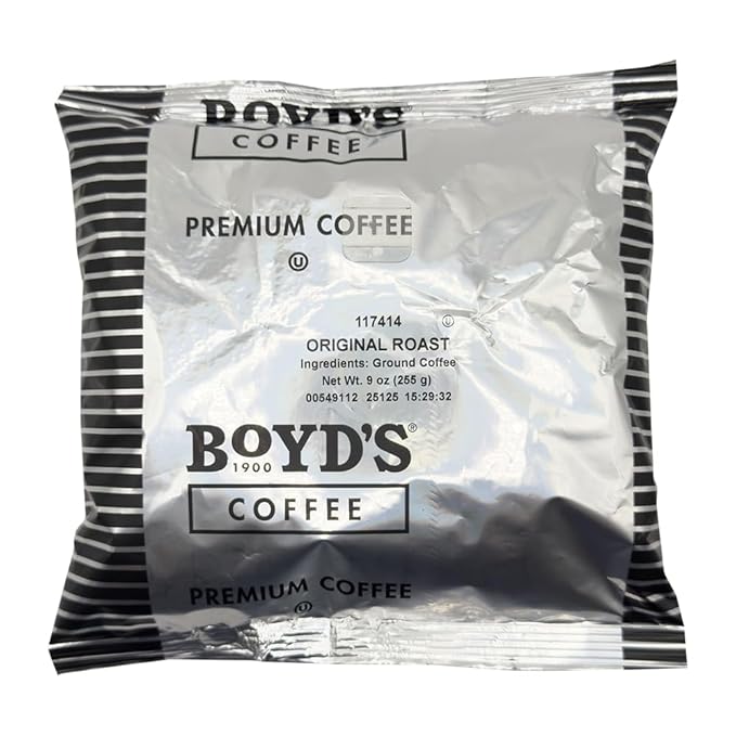 Boyd's Original Roast Ground Coffee Light Roast 9 oz Bag – Same Great Coffee Different Package – Smooth &amp Mellow Flavor