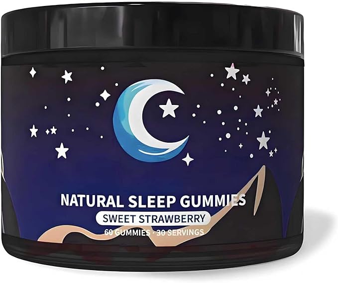 Natural Sleep Aid Gummies - Melatonin Free Supplement - Sleep+ Gummies for Adults - Promote Deep Restful Sleep Naturally Relaxing (60count)
