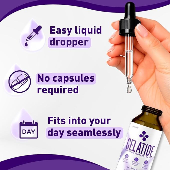 (2 Pack) Gelatide Drops – Advanced Gelatide Liquid Drops Health Support All Natural Ingredients Formula Daily Premium Maximum Strength Vitamin Health and Wellness 2 Bottles for 2 Months