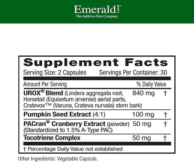 EMERALD LABS Bladder Health - Cranberry Extract Supplement with Pumpkin Seed Extract &amp Horsetail - Offers Urinary Tract Support* - 60 Vegetable Capsules (30-Day Supply)