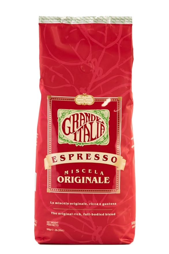 Grande Italia Whole Bean Espresso Miscela Originale Small Batch Artisan Roasted 2lb