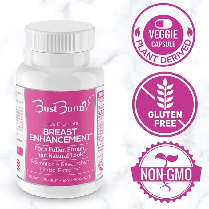 Breast Enhancement Pills - Vegan Friendly - 3 Month Supply | #1 Natural Way to a Fuller Firmer Look by BUST BUNNY