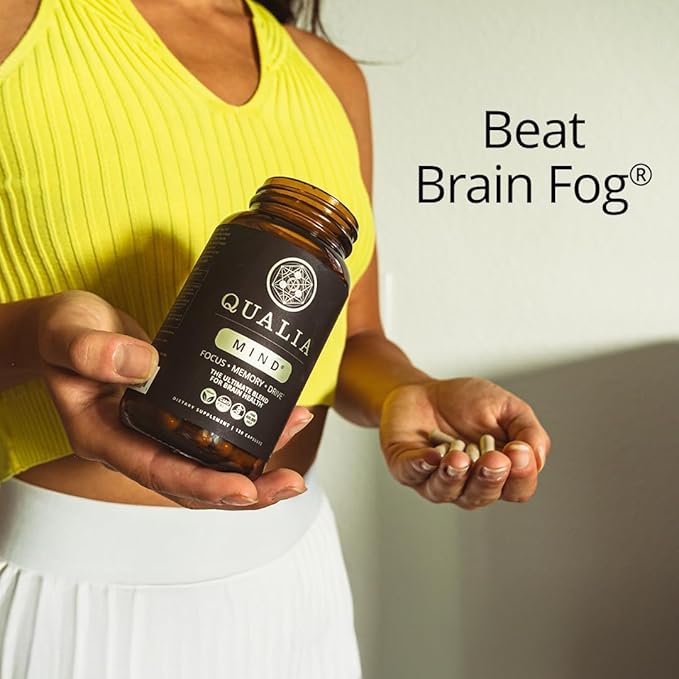 QUALIA MIND | The Ultimate Blend For Brain Health* | Doctor-Formulated Nootropic To Fuel Focus &amp Concentration* | Supports Long Term Brain Health| Maintain Drive &amp Productivity | 6 Week Supply