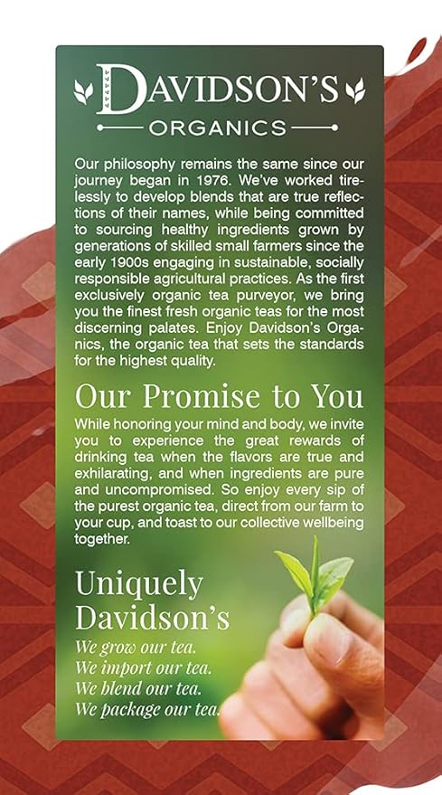 Davidson's Organics South African Rooibos 25-count Tea Bags Pack of 6