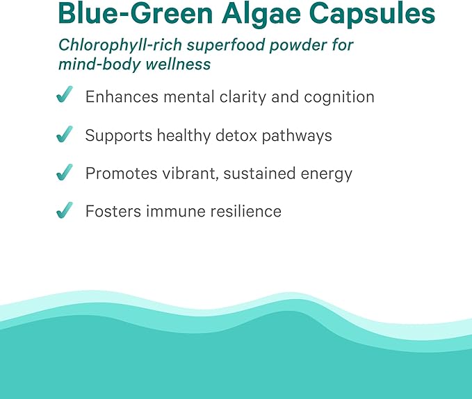 PURE SYNERGY Blue-Green Algae Capsules | Superfood with Chlorophyll | Organic Superfood Supplement from AFA Blue Green Algae | Supports Energy Mental Clarity and Detoxification (90 Capsules)