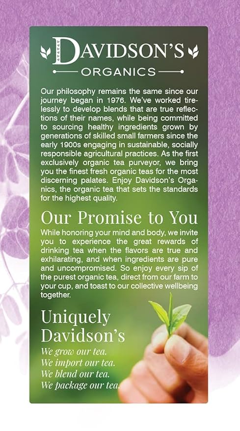 Davidson's Organics Moringa Chamomile Lavender 25-count Tea Bags Pack of 6