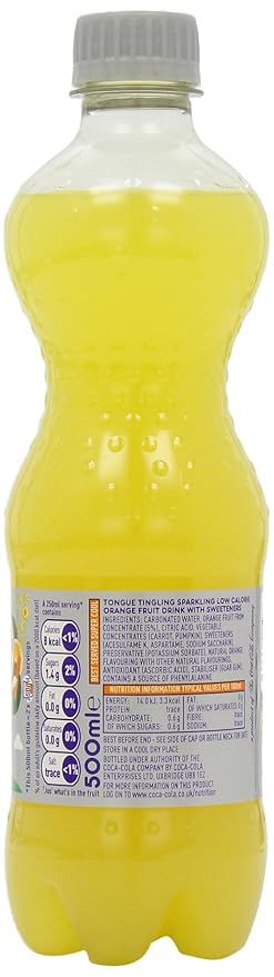 Fanta Zero Orange Soft Drink Bottle 500 ml (Pack of 12)