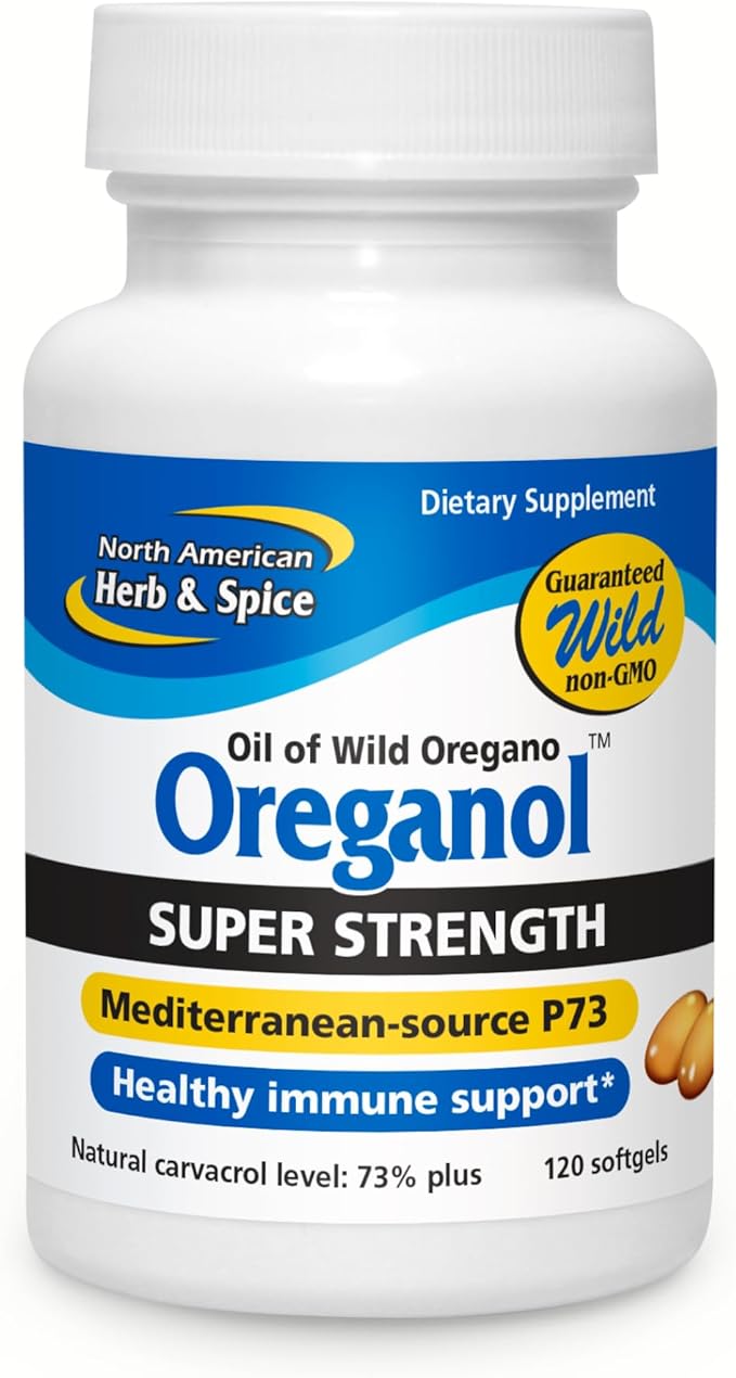 NORTH AMERICAN HERB &amp SPICE Super Strength Oreganol P73 120 Softgels - Immune System Support - Vegan Friendly Wild Oregano - Non-GMO - 120 Servings