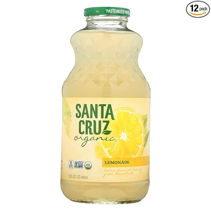 Santa Cruz ORGANIC Lemonade - 32 Ounce - 12 per case.