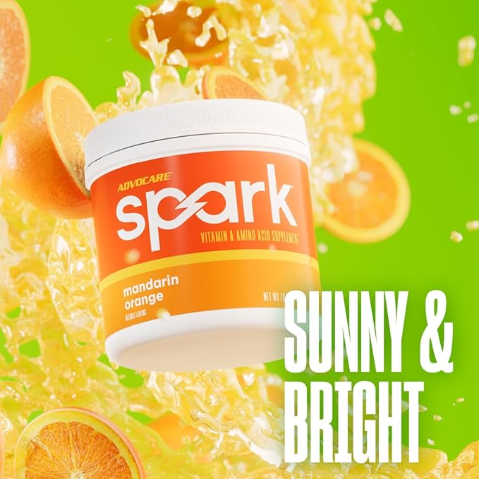 AdvoCare Spark - Energy Drink Mix - Vitamin &amp Amino Acid Supplement - Supports Energy &amp Focus - Portable Immune Support - Sugar-Free - Mandarin Orange (10.5 oz)