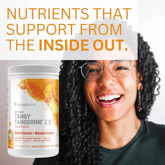 Youngevity Beyond Tangy Tangerine 2.5 Tropical Tangerine Ultimate Multi-Vitamin &amp Mineral Complex - Made With Natural &amp Whole Foods | 8000 ORAC (2)