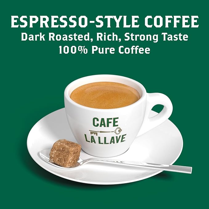 Cafe La Llave Decaf Dark Roast Ground Espresso Coffee 12-Pack 8.8 oz Bricks – Bold Cuban-Style Blend Moka Pot Espresso Drip – Strong Rich Flavor