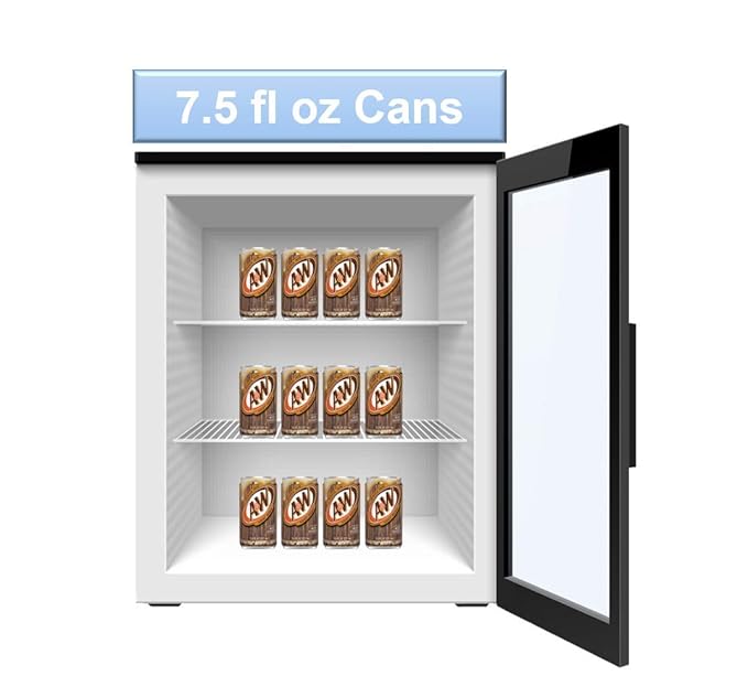 A&ampW Root Beer Mini Soda Cans 7.5 oz Soft Drinks Bulk Snacks Pack Small Refrigerator &amp Snack Pantry Drink 12 Count Beverage Bedroom &amp Kitchen Supplies