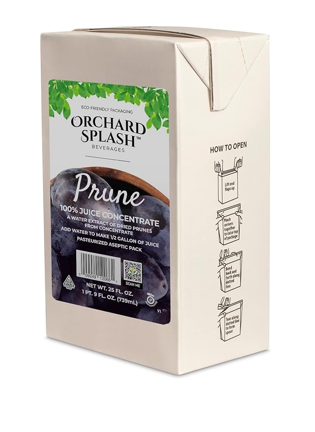 Orchard Splash Prune 100% Juice Based Concentrate 25oz (12 Cartons per Case)