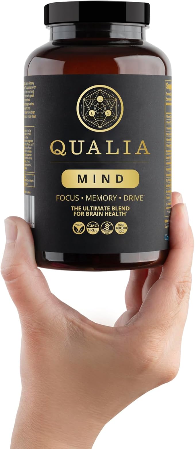 Qualia Mind | The Ultimate Blend for Brain Health* | Doctor-Formulated Nootropic to Fuel Focus &amp Concentration* | Supports Long Term Brain Health| Maintain Drive &amp Productivity