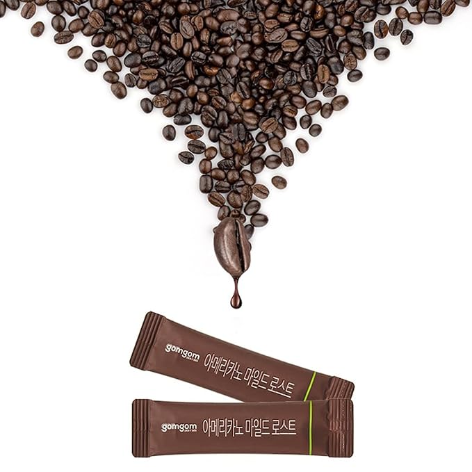 Korean Instant Coffee Mix Sticks Americano and Hazelnut 100 Count 1g Each Gom gom (100 Mild)