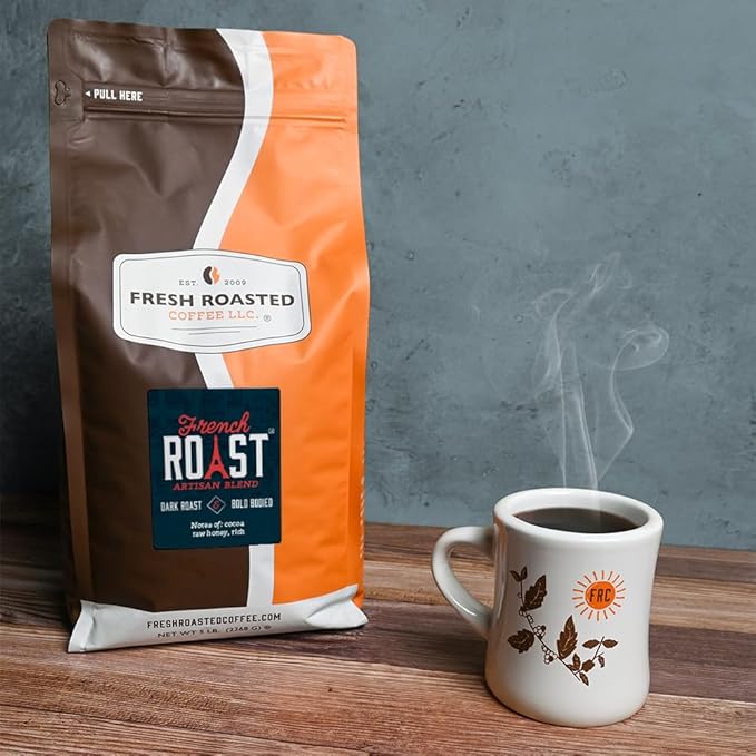 Fresh Roasted Coffee French Roast 5 lb (80 oz) Dark Kosher Whole Bean