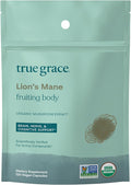 True Grace Mushroom Lion's Mane Brain Nerve &amp Cognitive Support - 120 Count Capsules - Organic