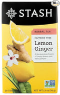 Stash Tea Company Premium Lemon Ginger Herbal Tea Caffeine Free - 20 Bag (Pack of 6)