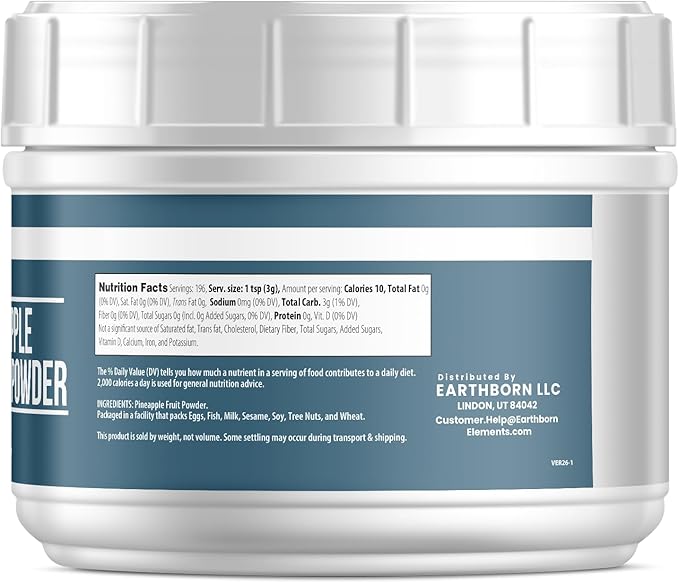 Earthborn Elements Pineapple Fruit Powder 1.3 lb Pure &amp Natural Smoothie Mix-in
