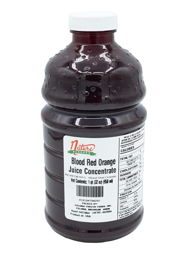 Nature Blessed 100% Pure Blood Red Orange Concentrate - 1 Quart (1/32 fl oz bottle) Applications: Home Wine Making Brewing Distilling Smoothies