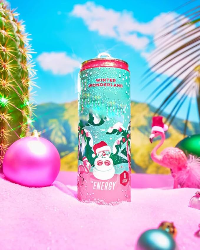 Alanni Sugar Free Energy Drink Variety Pack – Clean Energy Zero Calories 12 Fl Oz Cans - Strawberry Sunrise Winter wonderland Pumkin Cream (Pack of 5)