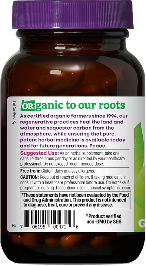 Oregon's Wild Harvest Lion's Mane Plus Brain &amp Memory Support with Vitamins &amp Ginkgo Organic 60 Count