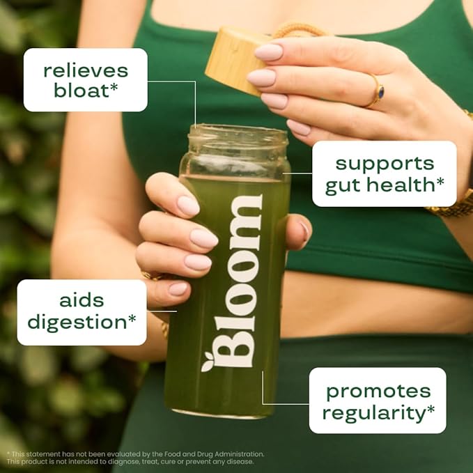 Bloom Nutrition Superfood Greens Powder Digestive Enzymes with Probiotics and Prebiotics Gut Health Bloating Relief for Women Chlorella Green Juice Mix with Beet Root Powder 60 SVG Mango