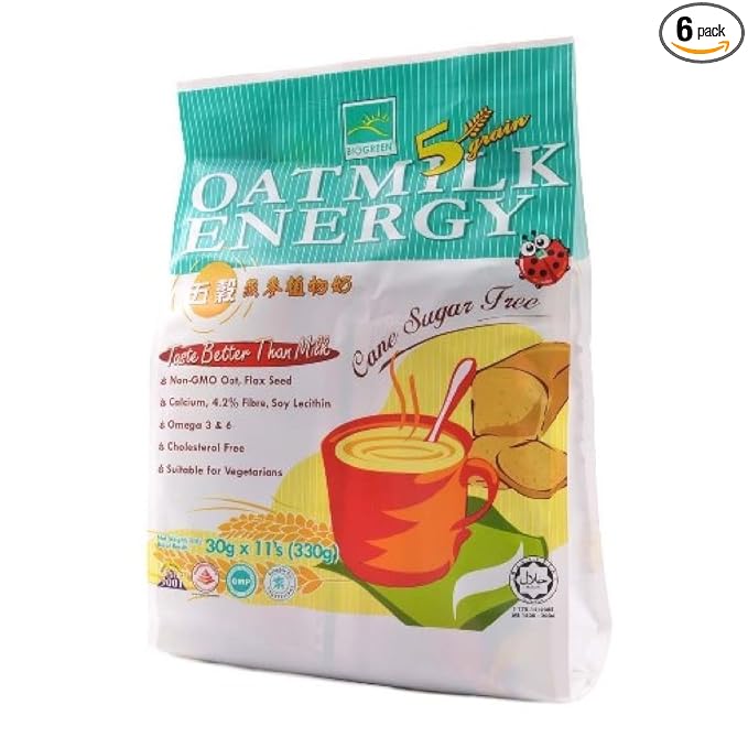 Biogreen Five Grain Oatmilk Energy 330g (6 Pack)