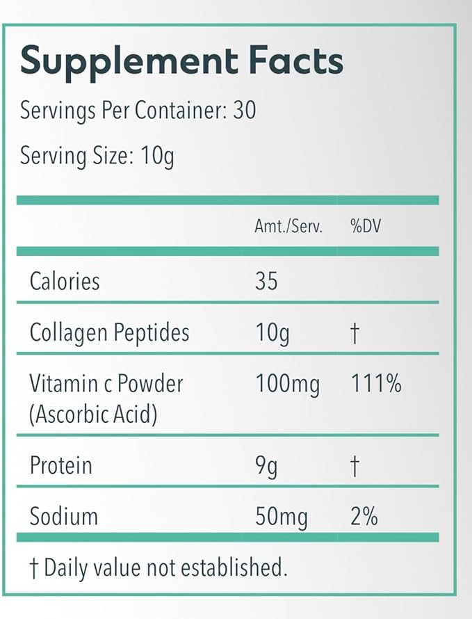 Women’s Unflavored Hydrolyzed Collagen Peptides with Vitamin C for Extra Absorption with 2-tbsp Multi-Purpose Scoop and Funnel