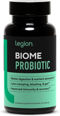 LEGION Biome Probiotic - Natural Probiotics Gut Health Supplement for Women &amp Men - Probiotic Nutritional Supplements Help Reduce Bloating Cramping &amp Gas - Colon Health Probiotic Pills 30 Se
