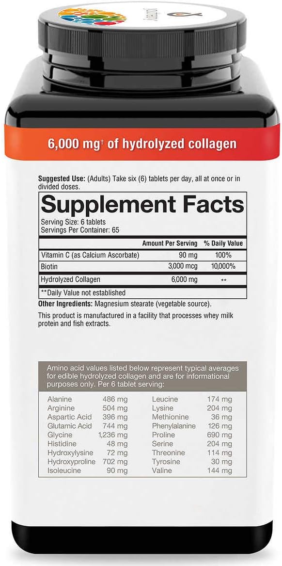 Youtheory Collagen Plus Biotin 390 Tablets (5 Pack)