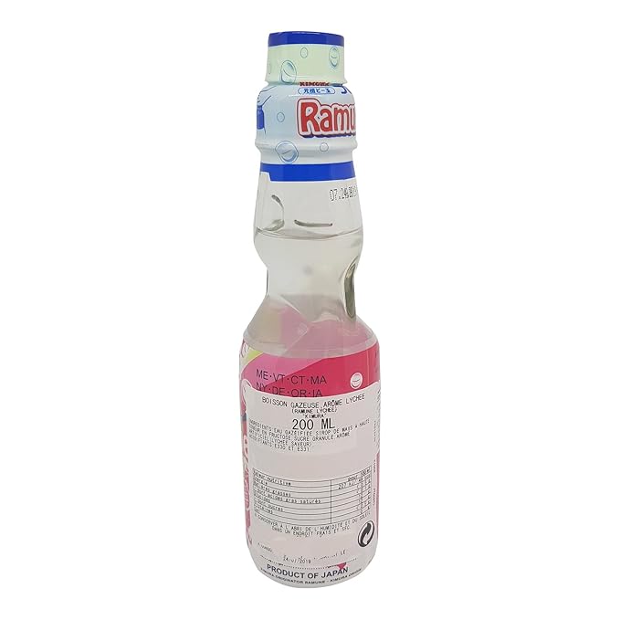 Kimura Ramune Japanese Marble Soft Drink Lychee 6.76 Ounce (Pack Of 18)
