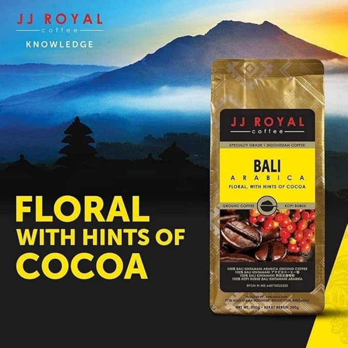 JJ Royal Coffee Bali Arabica 200g Ground Coffee (Pack of 4)
