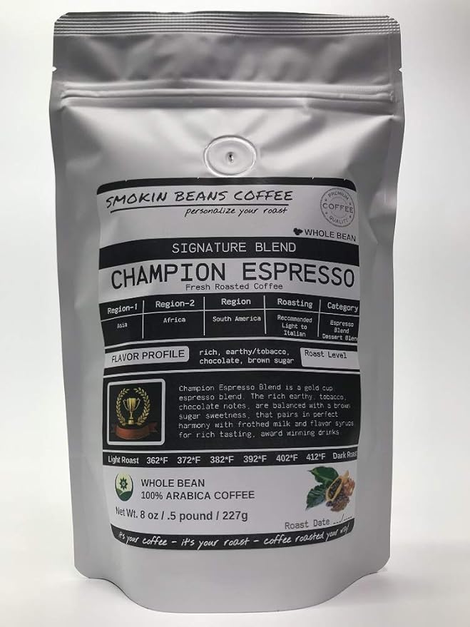 Smokin Beans 7 Bean Espresso Box 7-Bags 8-oz Each Our Signature Blends Various Roasts Premium Whole Bean Specialty Coffee