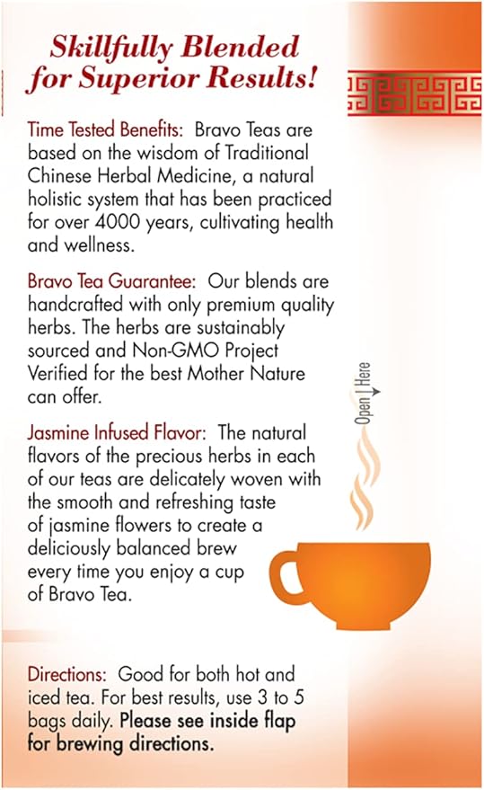 Bravo Tea Triple Immune Support Herbal Tea Caffeine Free 20 Tea Bags 6 Count