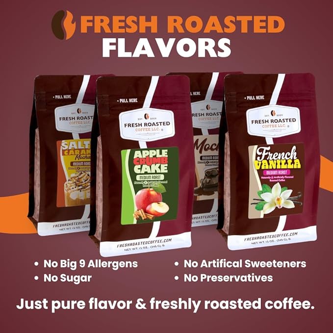 Fresh Roasted Coffee Jamaican Me Crazy Flavored Coffee 5 lb (80 oz) Medium Roast Kosher Ground